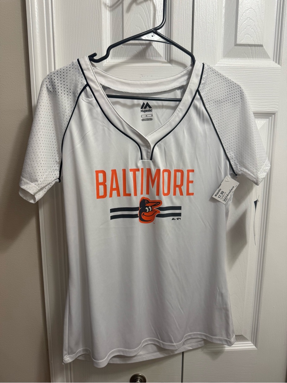 Majestic White & Orange Baltimore Orioles Women’s Short Sleeve Jersey